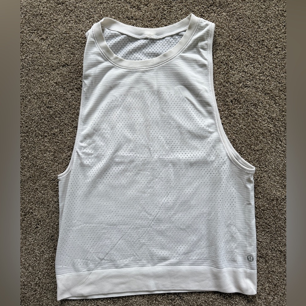 Lululemon White Sleeveless Top